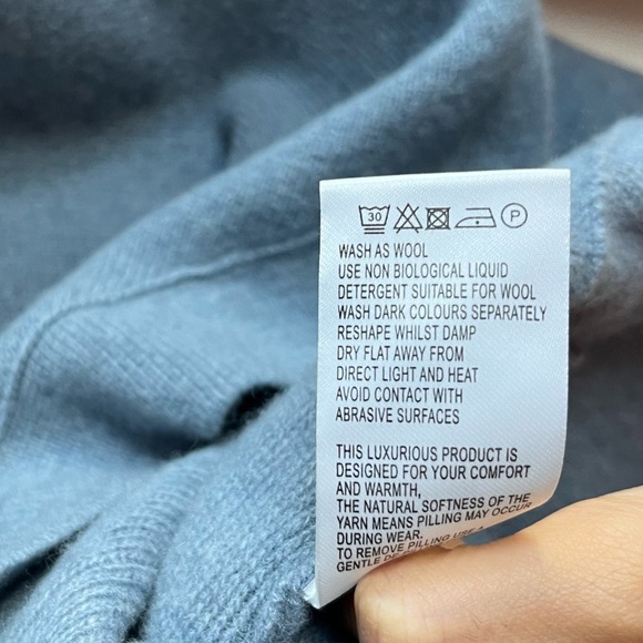 Jigsaw Wool-Cashmere V-neck Blue Sweater Size Small - Picture 6 of 11